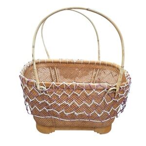 Vintage Shanghai Crafts Basket 14"x 10" Storage display